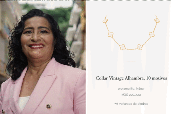 Abelina López explica que collar de lujo no vale 277 mil pesos y es solo acero