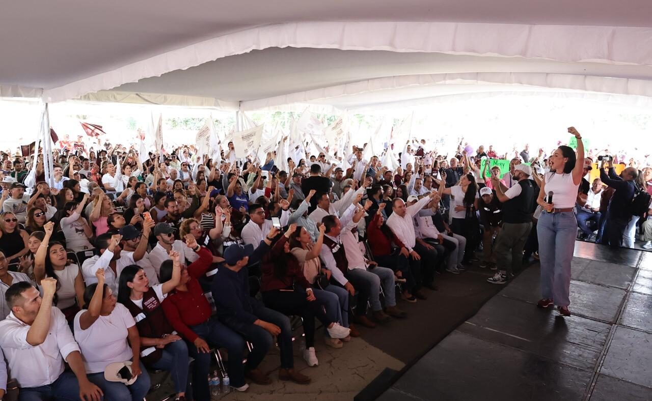 Asamblea multitudinaria de militantes y simpatizantes de Morena en apoyo a Claudia Sheinbaum