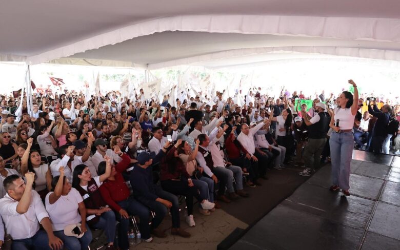 Asamblea multitudinaria de militantes y simpatizantes de Morena en apoyo a Claudia Sheinbaum